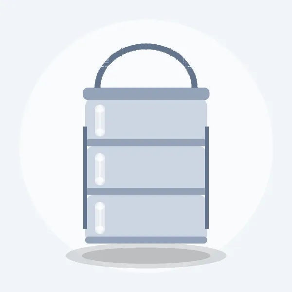 Steel Tiffin, 3 Tier